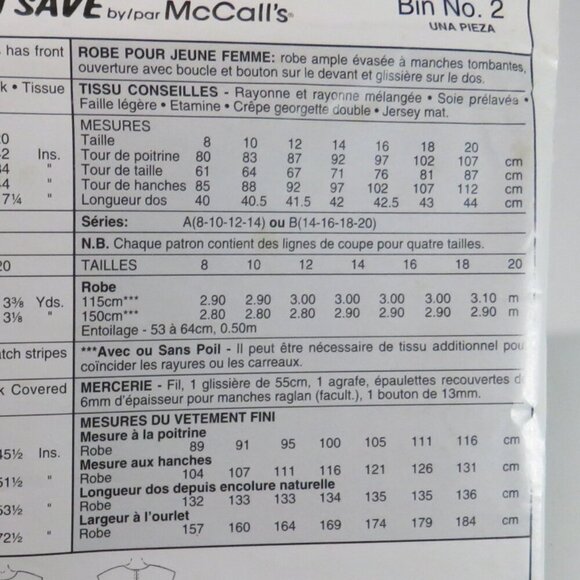 McCall's 9321 sewing pattern UNCUT EASY dress - Picture 7 of 7